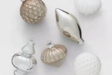 Glass Christmas Tree Ornament Set 10pc Iced White/silver - Wondershop