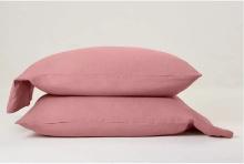 New - King 500 Thread Count Washed Supima Sateen Solid Pillowcase Set Rose - Casaluna