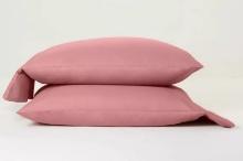 New - King Washed Supima Percale Solid Pillowcase Set Rose