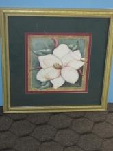 Titled "Elegance II" Botanical Magnolia Flower & Foliage Artwork Lithograph Artist Signed Deb