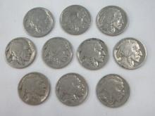 10 Collectible 1936 Buffalo Nickel Indian Head Five Cent coins