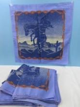40 +/- Hav-A-Hank Sunset Cowboy Bandannas Silhouette and Barbed Wire Design NEW 21"
