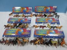 Lot Authentic Creature Key Chain Molded Equestrian Figural Horses Various Colors