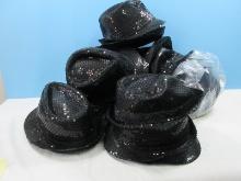 20 Plus Black Sequin L/U Fedora Hats w/ Lights