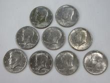 9 Kennedy Half Dollars: 4-1971, 2-1972, 1973, 1974, 1979