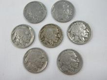 7 Collectible 1935 Buffalo Nickel Five Cent Coins Indian Head Nickel 75% Copper 25% Nickel