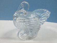 Shannon Crystal by Godinger Figural 2pc Turkey Candy Dish- 6 1/4"H x 6" x 7"