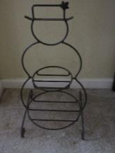 Longaberger Metal Works Wrought Iron Originals For Your Home Small Snowman Figural 2 Tier
