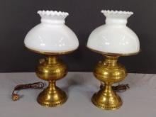2 Brass Lamps incl Bradley and Hubbard & Rayo