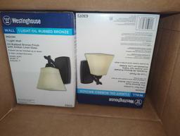 Box of 2 Westinghouse Midori 1-Light Oil Rubbed Bronze Wall Mount Sconce, Retail Price $34, Appears