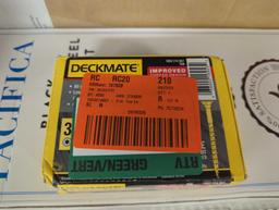 Lot of 2 Items To Include, 1 LB Box of Deckmate DECKMATE #9 x 3 in. Star Flat-Head Wood Deck Screw 1