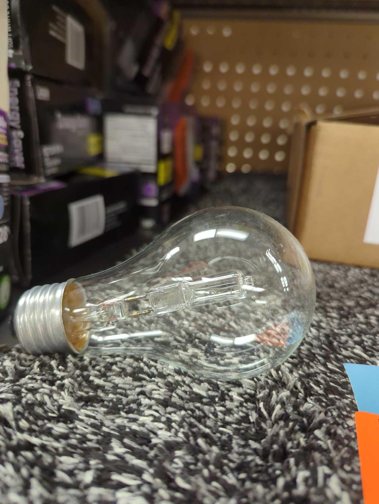 Lot Of Light Bulbs to include, Feit Electric 100-Watt Equivalent A19 E26 Halogen Clear Light Bulb,