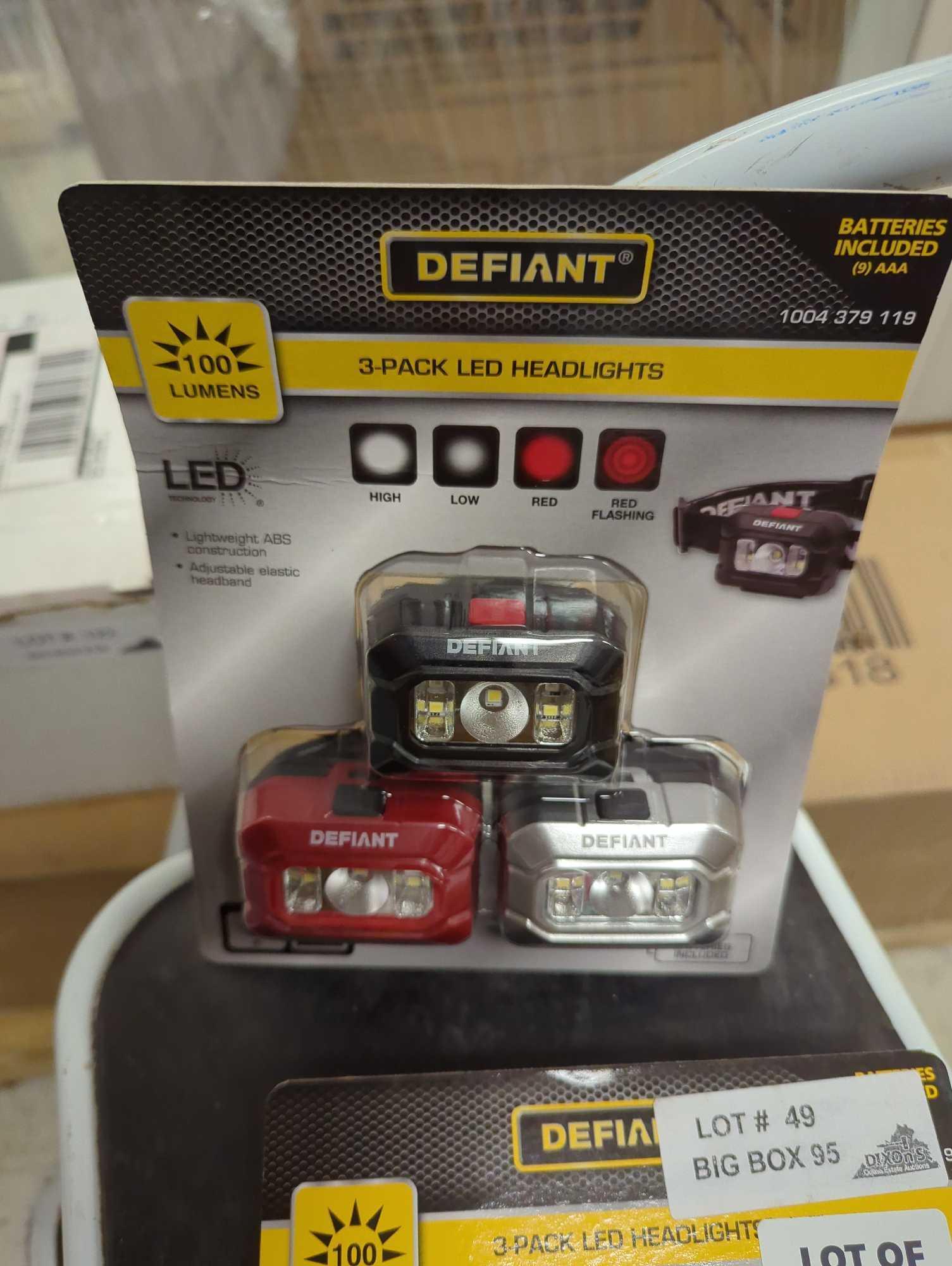Lot of 2 Defiant 100 Lumens LED Headlight Combo, Appears to be New in Factory Sealed Package Retail