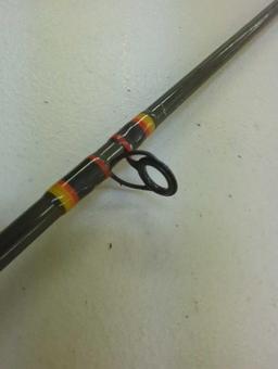 Berkley 5'6" Lightning rod, Medium heavy action. Lure 3/8-3/4 Trilene 10-25 Comes as is shown in