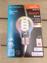 Lot of 2 Assorted Style Of Light Bulbs To Include, EcoSmart Smart Bulb Powered By Hub space 60W, and