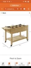 Outsunny 49" x 21" x 34" Raised Garden Bed w/8 Grow Grids, Outdoor Wood Plant Box Stand w/Folding