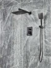 ELLO&ALLO 2-Handle 2- -Spray of Rain Shower Faucet and HandShower Combo Kit with Rectangle Shower
