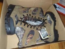 (BR1) GUIDE GEAR BOOTS, SIZE 14" GIANT TIMBS, MOSSY OAK, OPEN BOX, NEW WITH TAG