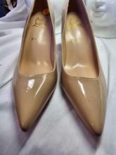 Tan Christian Loubotin Heels. Heels approx. 4 in. Size 41. Unsure of authenticity.