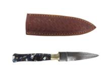 Spear Point Blade. Handmade Damascus steel knives with custom wood, bone, horn or resin handles. The