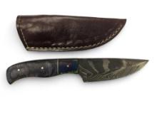 Handmade Damascus steel knives with custom wood, bone, horn or resin handles. The knives are made