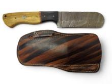 Handmade Damascus steel knives with custom wood, bone, horn or resin handles. The knives are made