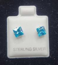Blue Crystal Stud Earrings $5 STS