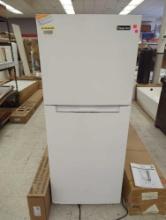 Magic Chef 10.1 cu. ft. Top Freezer Refrigerator in White, Appears to be New But Has Some Denting