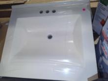 Vanity Top With Built in Sink, Approximate Dimensions - 22" W x 25" L x 7" D, Appears to be New,
