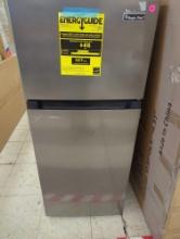 Magic Chef 18.5 in. W, 4.5 cu. ft. 2-Door Mini Refrigerator, with Freezer in Platinum Steel, Appears