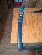 (GAR) JAPANESE BLUE AND WHITE KATANA SWORD REPLICA, MEASURE APPROXIMATELY 21 INCHES LONG FROM TIP TO