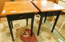 2 Pine End Tables with Drawers - One Money