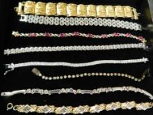 Tray Lot of 8 Costume Jewelry Bracelets