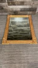 LARGE BEVELED MIRROR WITH GILTWOOD FRAME