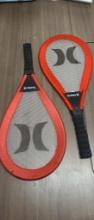 BOX OF MISCELLANEOUS: HURLEY RACKETS