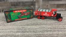 TEXACO DIE-CAST METAL COIN BANK WITH KEY