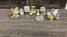 COLLECTION OF MINIATURE PICTURES, VASES, AND MORE