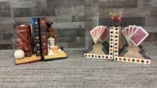 GOLF & PLAYING CARD THEMED BOOKENDS