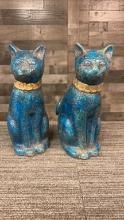 2) ROSENTHAL NETTER POTTERY BITOSSI BLUE CATS