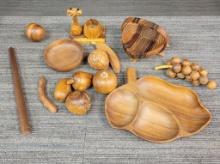 WOOD DECOR: FRUIT, CAT, CANDLE & MORE