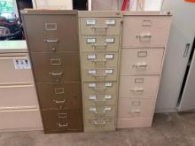 (3) File Cabinets, No Keys