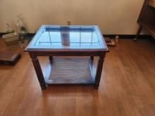 Lot of 3 Matching Glass Top Coffee Tables / Side Tables