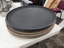 Lot of 12 Oval Serving Trays, 22in x 27in, Some Better than Others