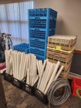 Several Glass Racks and Supply of Plastic PVC Tubes