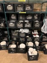 33 Crates of Commercial Restaurant China, Mostly Round Plates, Some Square Plates, Misc.