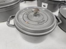 Staub Cocotte Cast Enamel Dutch Oven, no. 22, 8-1/2in Graphite Grey