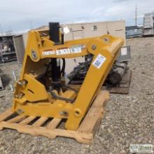 GRADER ATTACHMENT, HENKE FRONT SNOW PLOW MOUNT, FITS CAT M MODEL. ITEM APPEARS UNUSED