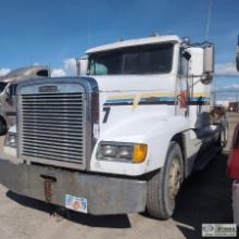 SEMI TRACTOR, 1991 FREIGHTLINER, CAT 3406, ROCKWELL MANUAL TRANSMISSION, TANDEM REAR AXLES, PTO, WET