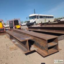2 EACH. STRUCTURAL STEEL BEAMS, INCLUDING: 1EA I-BEAM, 12IN X 12IN X 1/2IN THICK X 13FT8IN LONG, 1EA