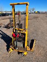 U-LINE H-5439 STRADDLE STACKER, SN 25201200015, 2200# LIFT CAPACITY, ELECTRIC SUPPORT EQUIPMENT